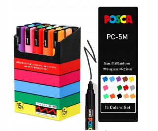 Popisovač Posca PC-3M s plagátovou farbou, sada 8 ks